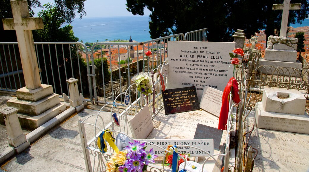 Menton som inkluderar en kyrkogÄrd